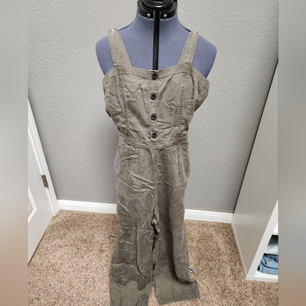 Olive Button-Up Jumpsuit